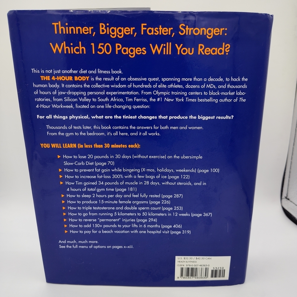 The 4-Hour Body by Timothy Ferriss - Blue Cover UNBROKEN SPINE - Picture 3 of 4